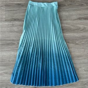 Pleated Teal Ombré Maxi Skirt 
Size S / US 4